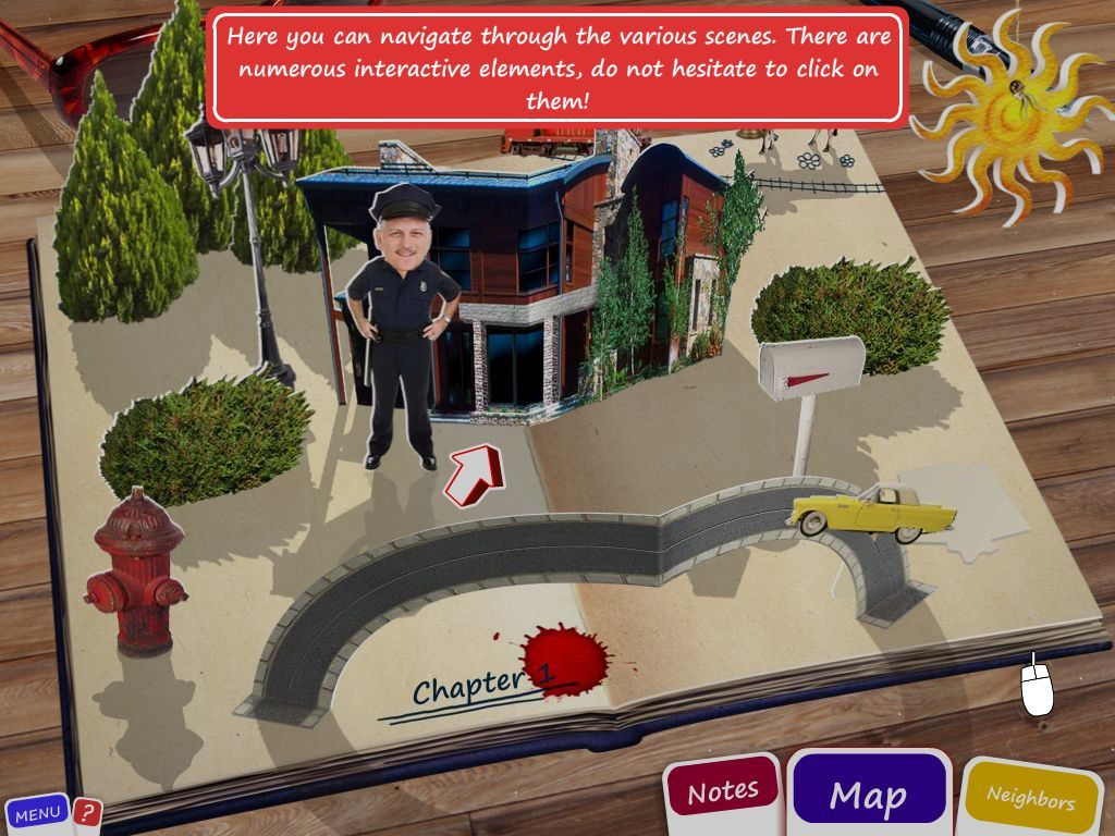 Danger Next Door: Miss Teri Tale's Adventure (Macintosh) screenshot: Chapter 1 map