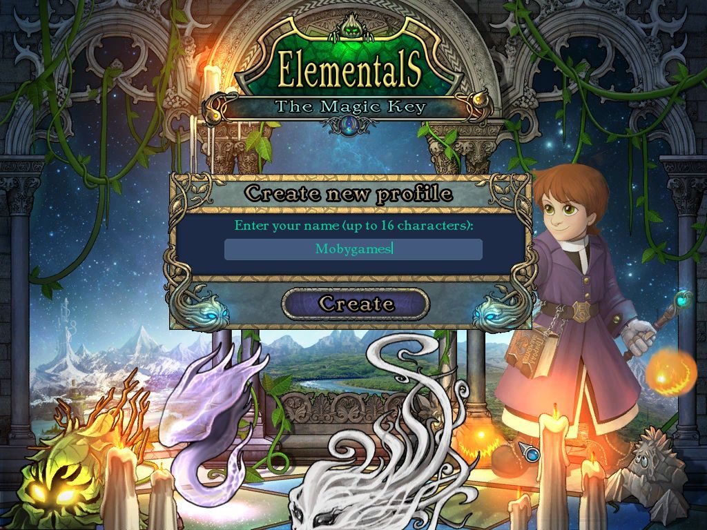 Elementals: The Magic Key (Macintosh) screenshot: Player name
