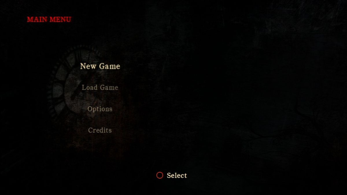 Silent Hill: Homecoming (PlayStation 3) screenshot: Main menu.