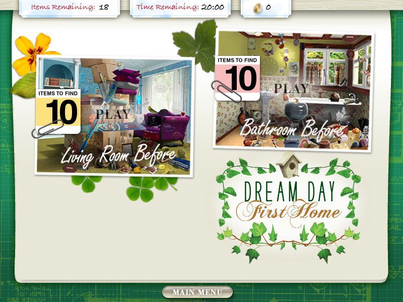 Dream Day First Home (Macintosh) screenshot: Room selection