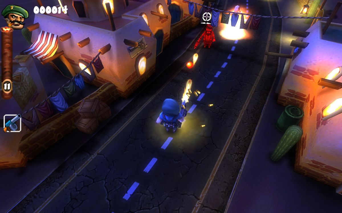 Guerrilla Bob (Windows) screenshot: Some levels take place at night.