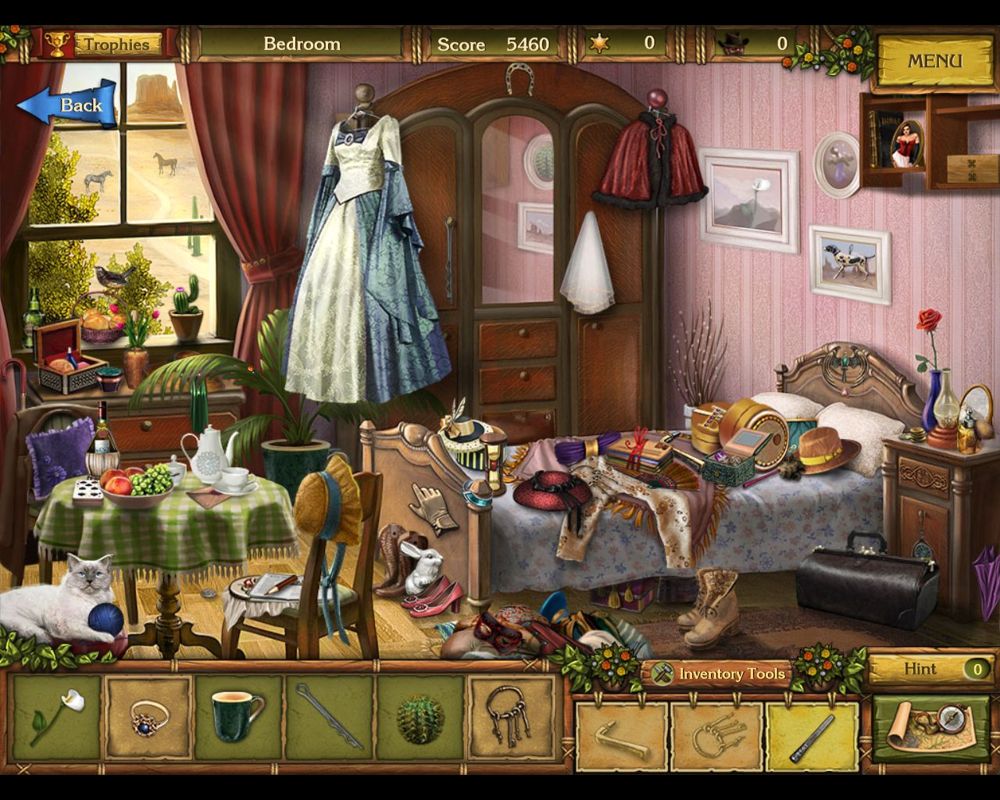 Golden Trails: The New Western Rush (Macintosh) screenshot: Mary Stuart Bedroom - objects