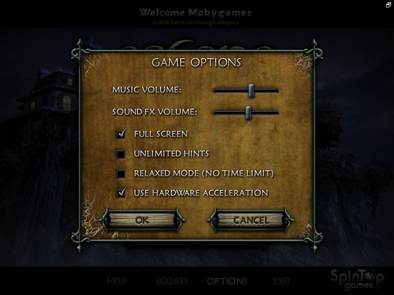 Escape Rosecliff Island (Macintosh) screenshot: Options