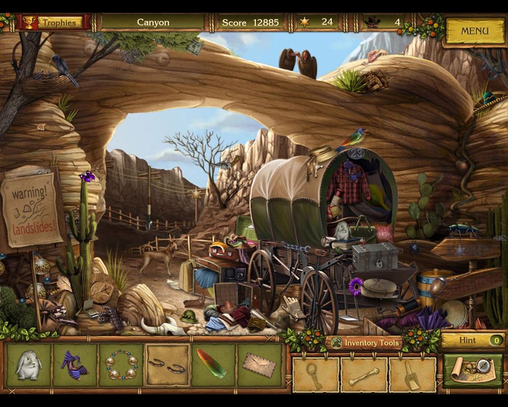Golden Trails: The New Western Rush (Macintosh) screenshot: Canyon - objects
