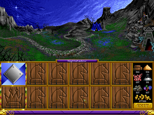 Heroes of Might and Magic (DOS) screenshot: Warlock's village