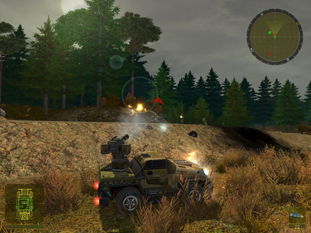 2025: Battle for Fatherland (Windows) screenshot: Infantry can't deal much damage, but very persistent.