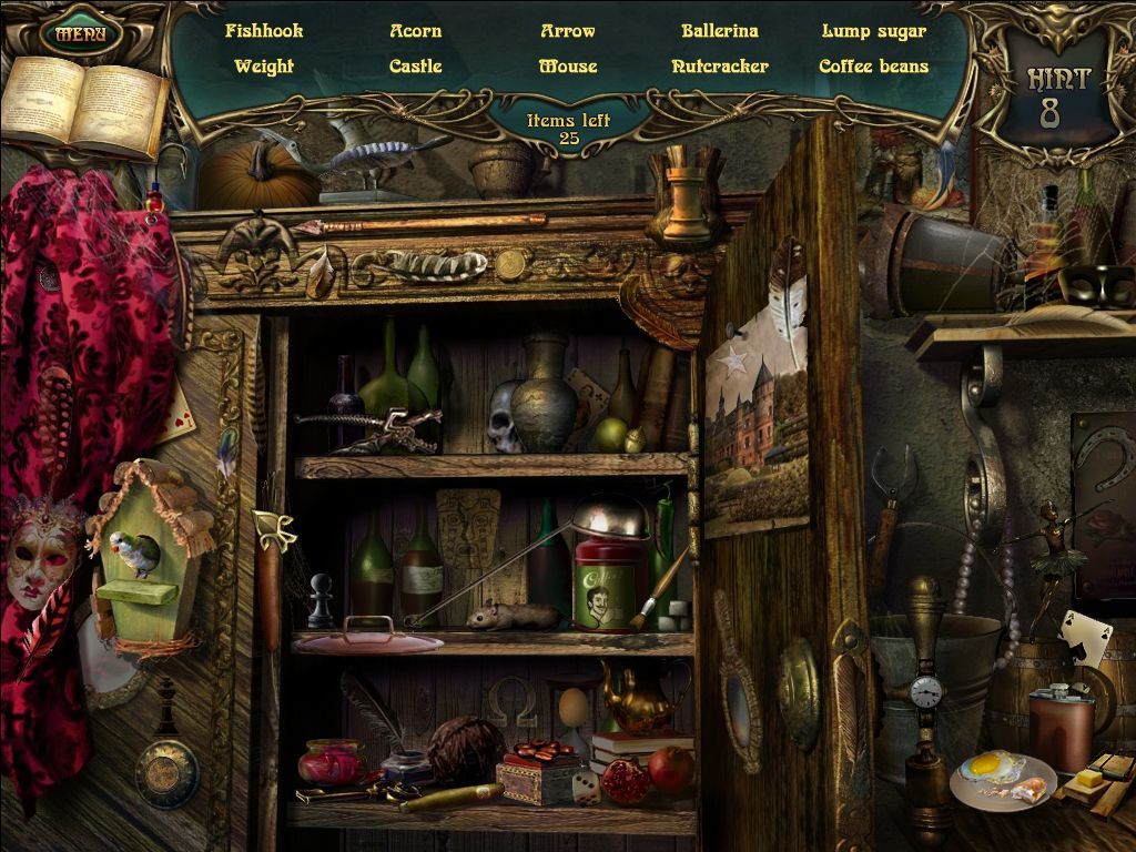 Echoes of the Past: The Castle of Shadows (Macintosh) screenshot: Tavern Behind Bar - objects