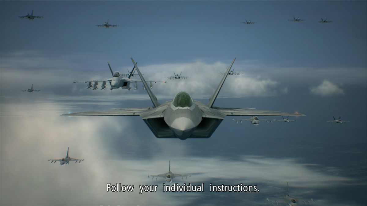 Ace Combat 6: Fires of Liberation (Xbox 360) screenshot: Enemy forces are invading Gracemeria, it's time to defend our country.