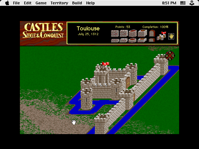 Castles II: Siege & Conquest (Macintosh) screenshot: Completed castle at Toulouse