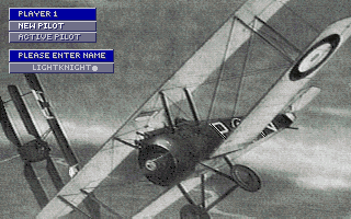 Blue Max: Aces of the Great War (DOS) screenshot: Enter your name