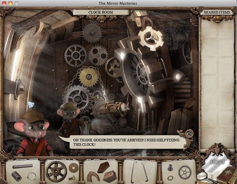 The Mirror Mysteries (Macintosh) screenshot: Game start - Clock Room
