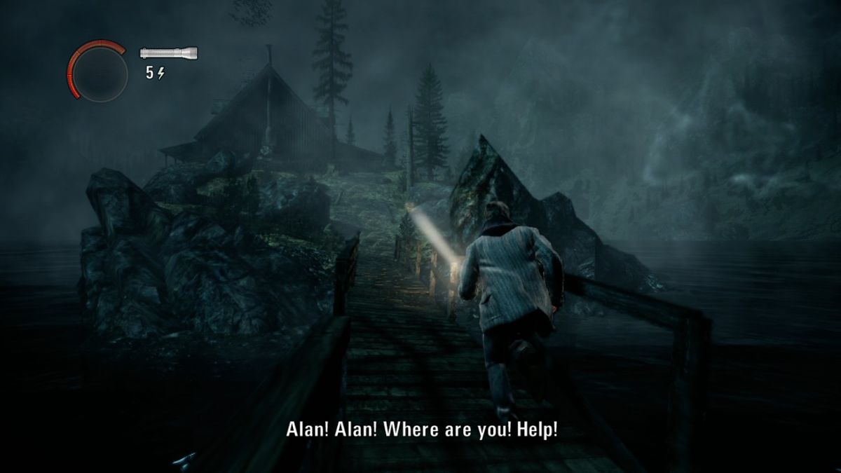 Alan Wake (Xbox 360) screenshot: A cabin on Diver's Isle, a place where nightmares come true.