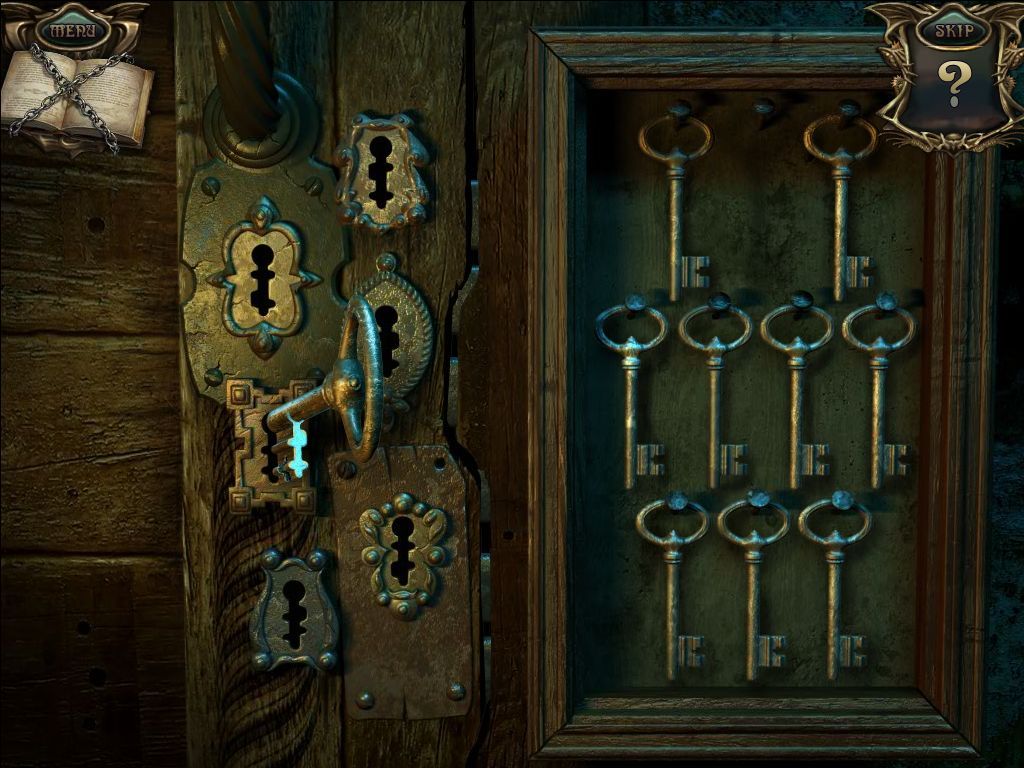 Echoes of the Past: The Castle of Shadows (Macintosh) screenshot: Tavern - mini key lock puzzle