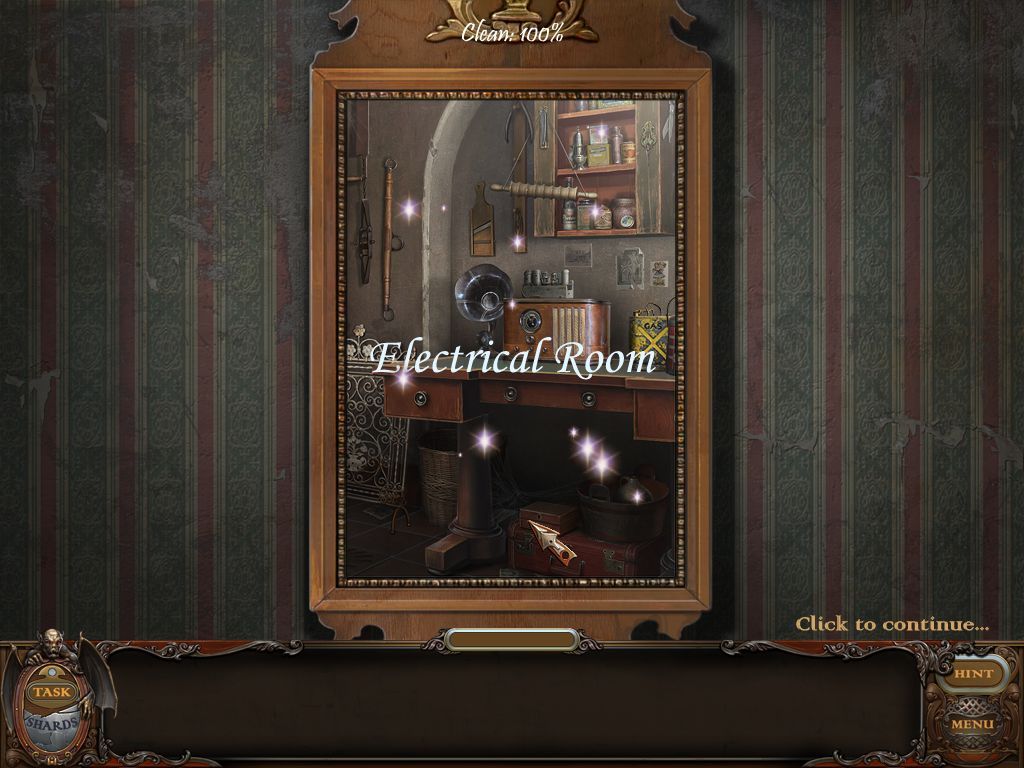 Haunted Manor: Lord of Mirrors (Macintosh) screenshot: Mirror to Electrical Room