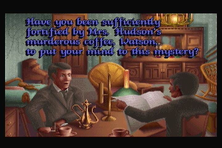 The Lost Files of Sherlock Holmes (3DO) screenshot: Holmes and Watson discuss the new case.