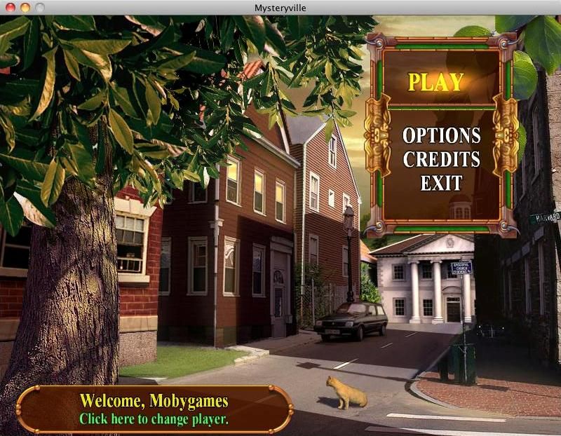 Mysteryville (Macintosh) screenshot: Main menu