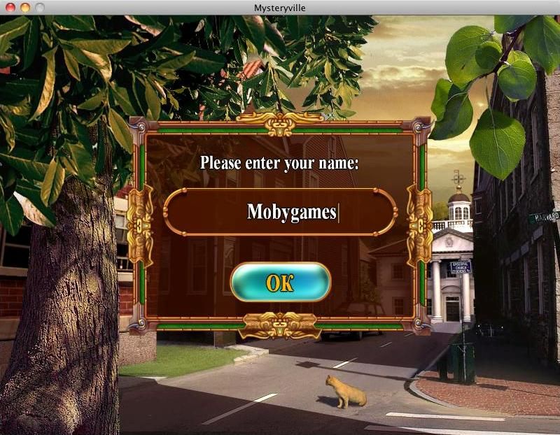 Mysteryville (Macintosh) screenshot: Player name