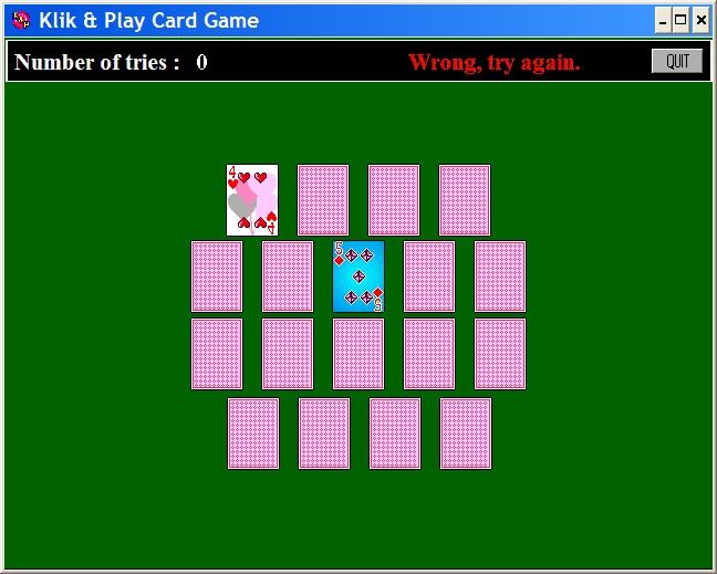 Klik & Play (Windows 3.x) screenshot: Game 3 - The Card game This is not a match