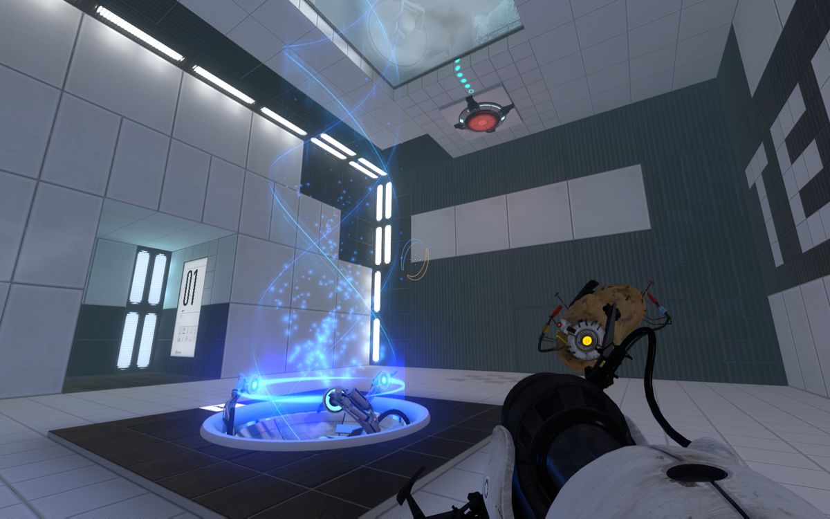 Portal 2 (Windows) screenshot: This beam lifts you up.