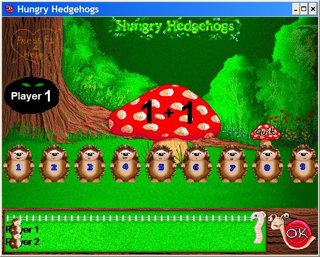 Klik & Play (Windows 16-bit) screenshot: Game 2 - Hungry Hedgehogs