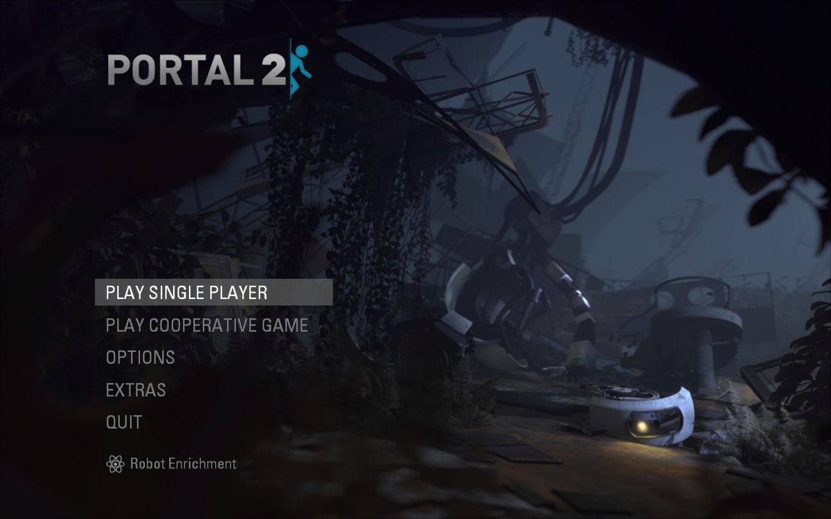 Portal 2 (Windows) screenshot: Main menu.