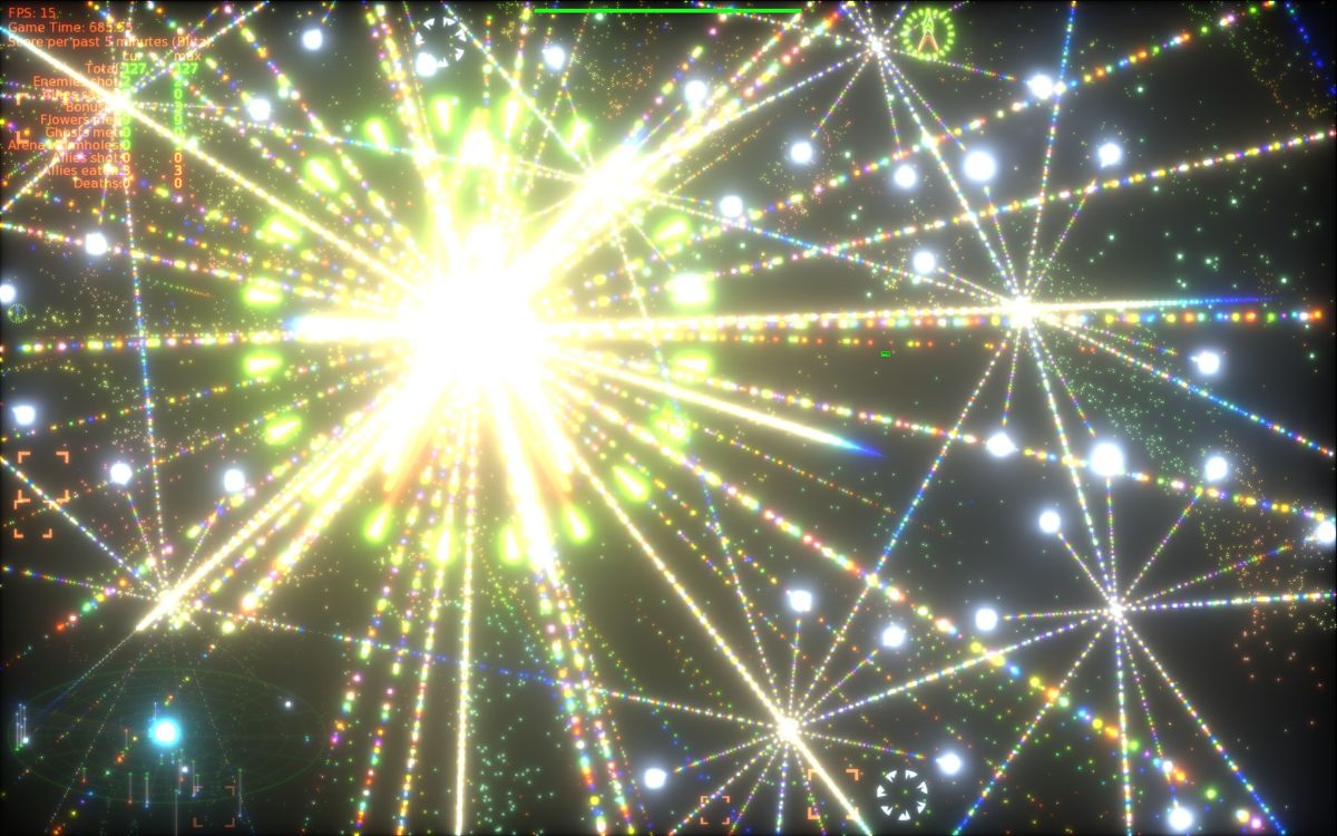 The Polynomial: Space of the Music (Windows) screenshot: An enemy is exploding