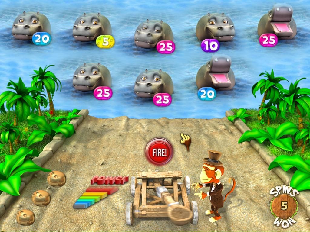 Monkey Money 2 (Windows) screenshot: The Wild Hippo mini game.