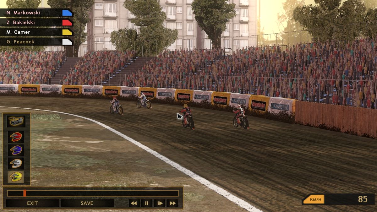 Speedway Liga (Windows) screenshot: Watching the replay.