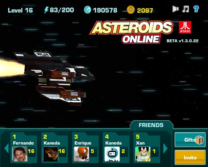 Asteroids Online (Browser) screenshot: Travelling between systems