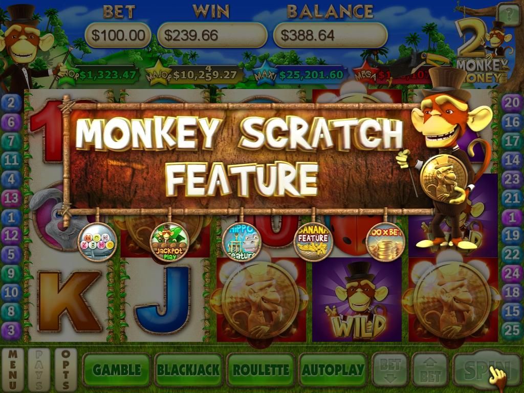 Monkey Money 2 (Windows) screenshot: I started the Monkey Scratch feature.
