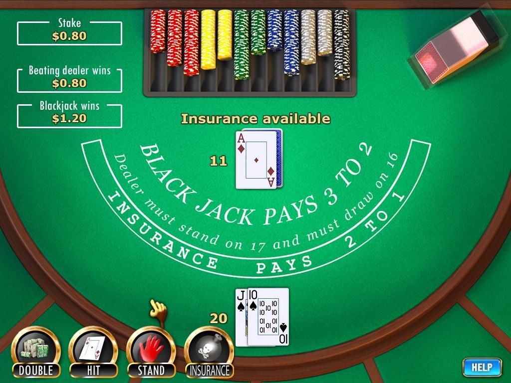 Monkey Money 2 (Windows) screenshot: Playing blackjack.