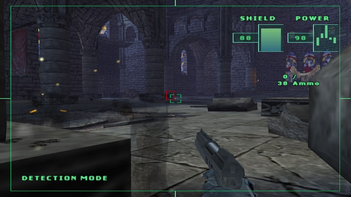 RoboCop (Windows) screenshot: Robo starts fighting cloaking cyborgs about halfway through the game.