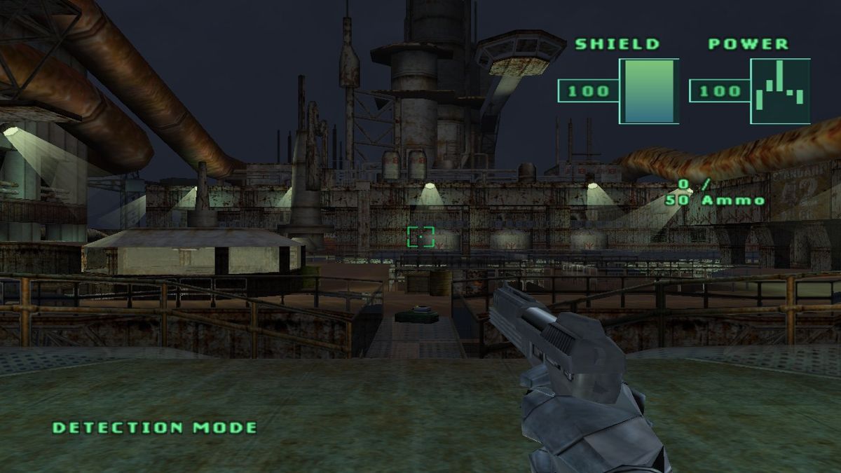 RoboCop (Windows) screenshot: The investigation leads Robo to an offshore platform.