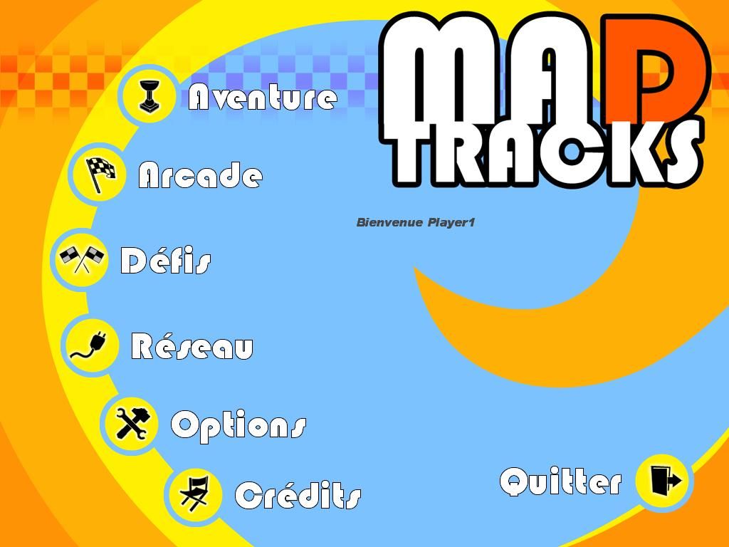 Mad Tracks (Windows) screenshot: Menu (French)