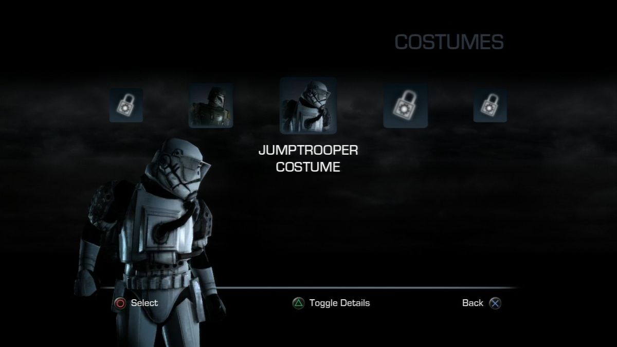 Star Wars: The Force Unleashed II (PlayStation 3) screenshot: There are various unlockable costumes main character can use.