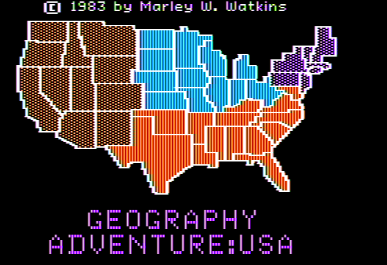 Geography Adventure: USA (Apple II) screenshot: Title Screen
