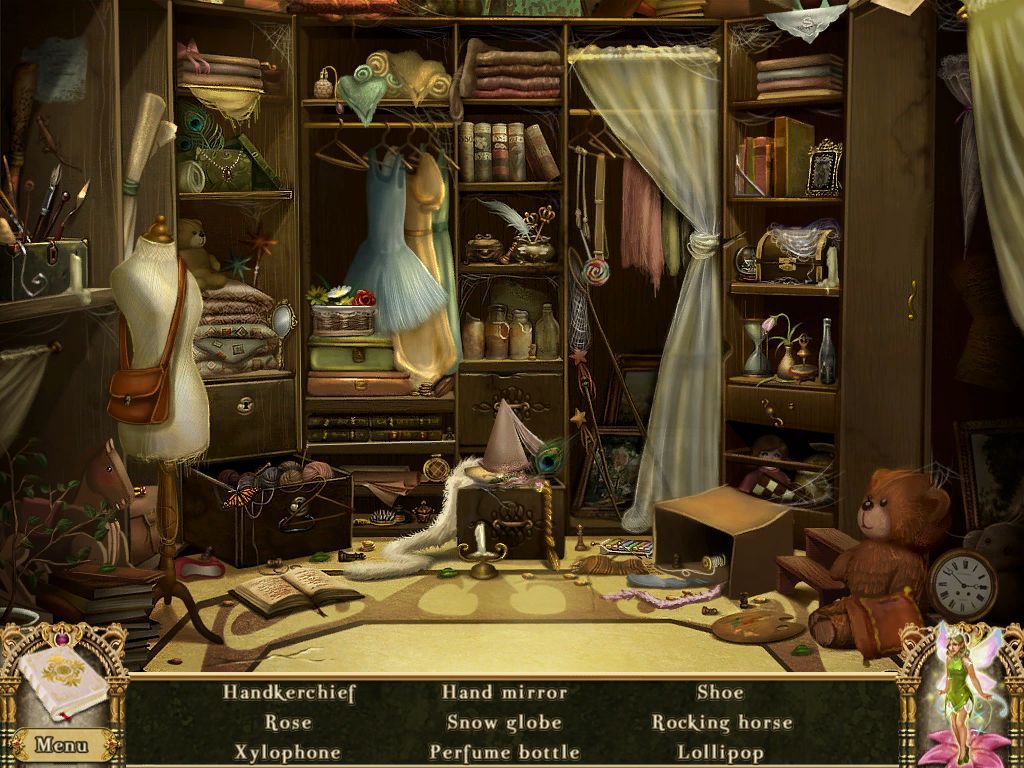 Awakening: The Dreamless Castle (Macintosh) screenshot: Bedroom closet - objects