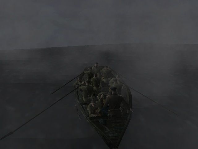 Call of Duty: Finest Hour (GameCube) screenshot: On the boat heading towards Stalingrad