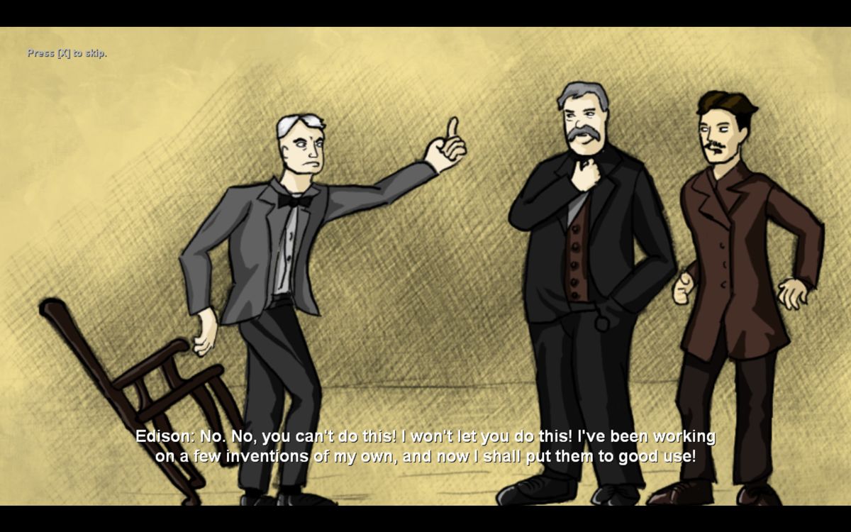 Tesla: The Weather Man (Windows) screenshot: The introduction sequence depicts the conflict.