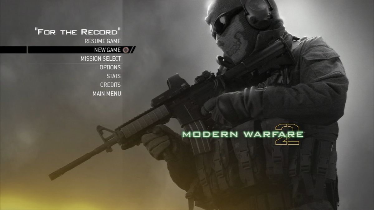 Call of Duty: Modern Warfare 2 (PlayStation 3) screenshot: Campaign menu screen.