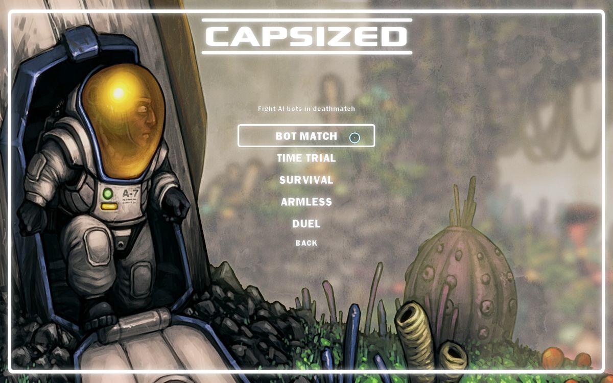 Capsized (Windows) screenshot: Overview of the different game types for the arcade mode