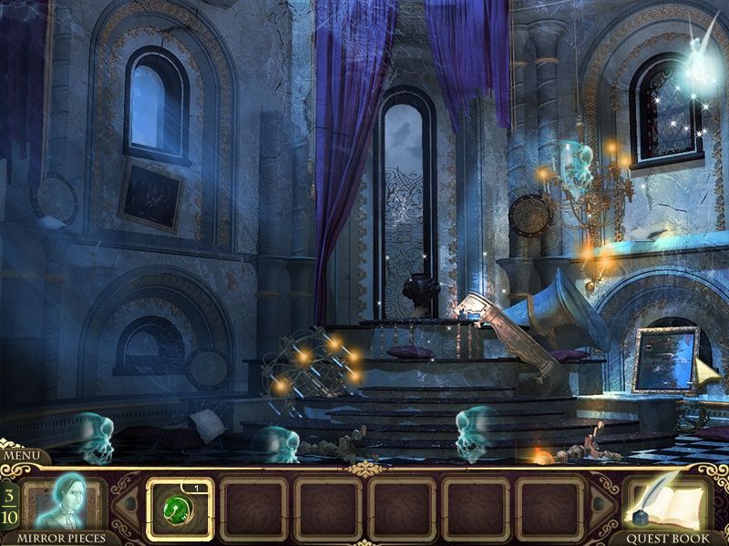 Princess Isabella: A Witch's Curse (Macintosh) screenshot: Crown Jewels main floor (cursed) ghosts