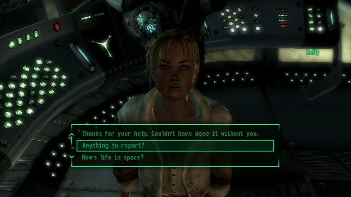 Fallout 3: Mothership Zeta (PlayStation 3) screenshot: This little girl will help you escape the alien spaceship.
