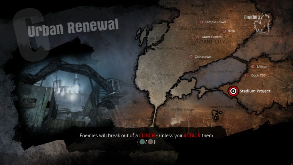 Dead to Rights: Retribution (PlayStation 3) screenshot: The city map.