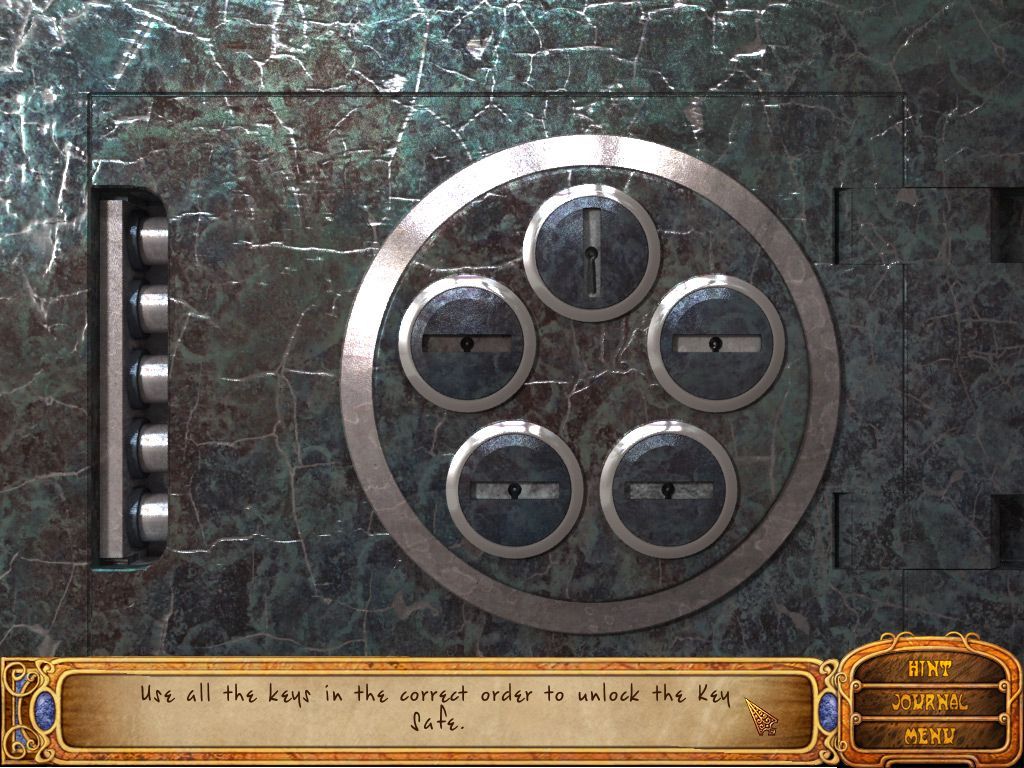 Rasputin's Curse (Macintosh) screenshot: Safe key lock puzzle