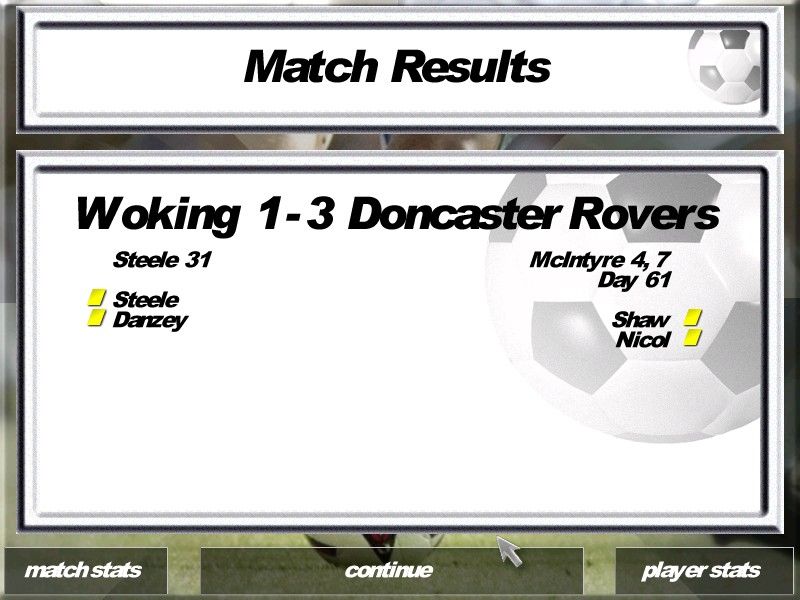 Giant Killers (Windows) screenshot: After the match, which Woking lost unfairly, there are more stats to peruse