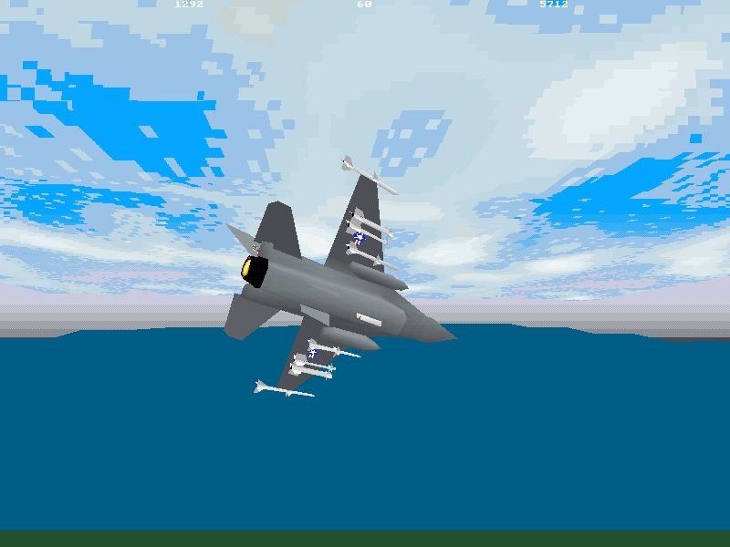Fighter Wing (DOS) screenshot: External view