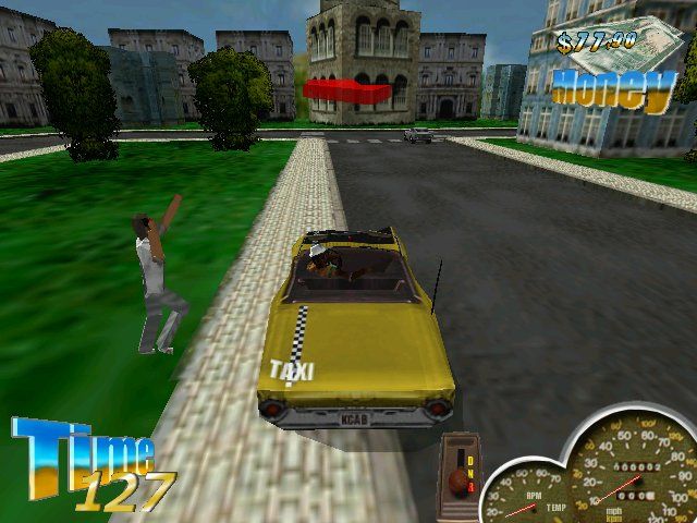 Super Taxi Driver (Windows) screenshot: City 4: This customer is quite happy to see me.