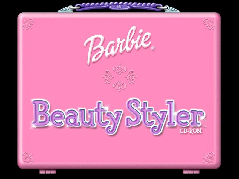 Barbie Beauty Styler (Windows) screenshot: This is Barbie's Beauty Case. Its a game title screen. Clicking on it opens it up and starts the game