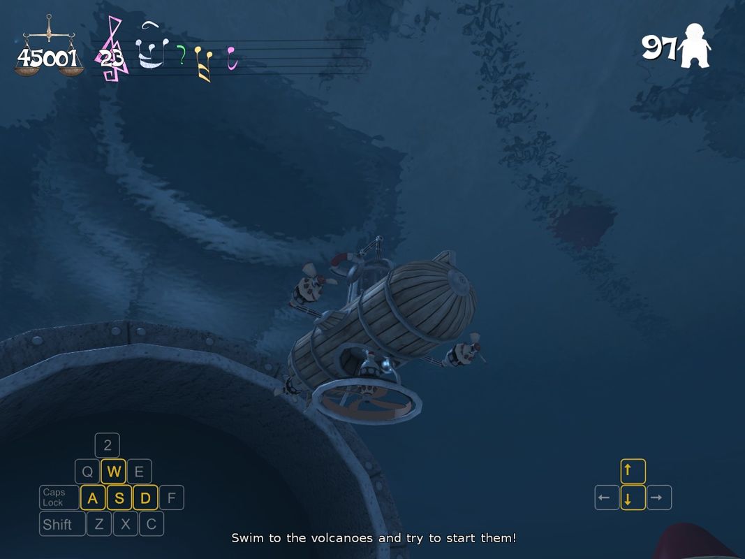 Cargo! The Quest for Gravity (Windows) screenshot: Submarine.